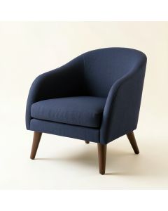 Linden Field Upholstered Armchair - Navy (synthetic illustration; no displayed measurements)
