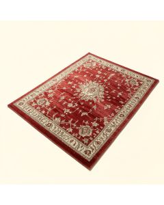 Angenetta Power Loom Red/Khaki Rug (synthetic illustration; no displayed measurements)