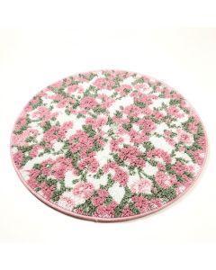 Round Eliotte Floral Shag Pink/Green/White Area Rug (synthetic illustration; no displayed measurements)