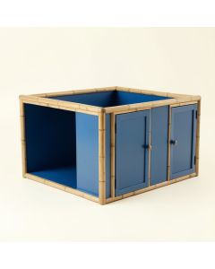 Spruce Bend Empty Furniture-Style Litter Enclosure - Blue (synthetic illustration; no displayed measurements)
