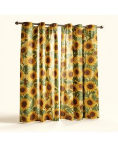 Sunflower Collection Floral Semi-Sheer Rod Pocket Curtain Panels (synthetic illustration; no displayed measurements)