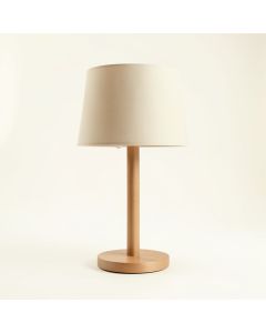 Cedar Dell Table Lamp With A Plain Fabric Shade - Beige (synthetic illustration; no displayed measurements)