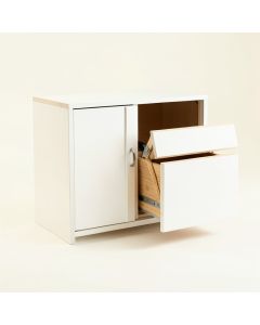 Cove Branch Freestanding Pull-Out Hamper Cabinet - White (synthetic illustration; no displayed measurements)