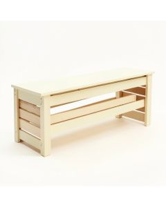 Aspen Crest Narrow Outdoor Storage Bench - Cream (synthetic illustration; no displayed measurements)