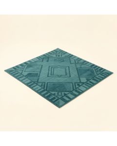Bedford Geometric Teal Blue Indoor / Outdoor Area Rug (synthetic illustration; no displayed measurements)