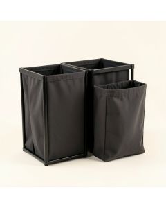Spruce Bluff Laundry Sorting Station With Plain Removable Bags - Black (synthetic illustration; no displayed measurements)
