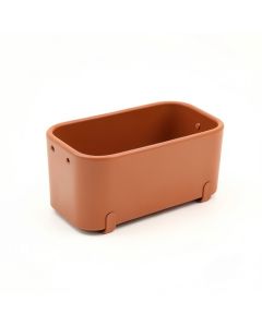 Slate Canyon Empty Railing Planter With Integral Brackets - Terracotta (synthetic illustration; no displayed measurements)