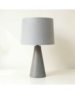 Spruce Bend Table Lamp With A Plain Fabric Shade - Gray (synthetic illustration; no displayed measurements)