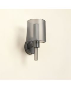 Rowan Crossing Wall Sconce Mounted On A Plain Wall - Gray (synthetic illustration; no displayed measurements)