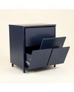 Hill Crossing Freestanding Pull-Out Hamper Cabinet - Navy (synthetic illustration; no displayed measurements)