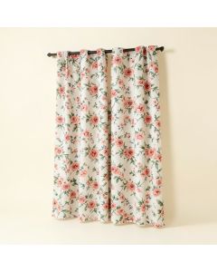 Marthas Garden Floral Semi-Sheer Rod Pocket Single Curtain Panel (synthetic illustration; no displayed measurements)