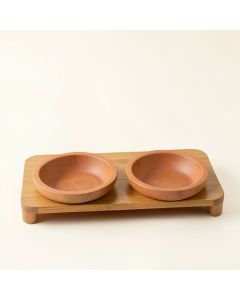 Ridge Canyon Pet Feeding Stand With Two Plain Empty Bowls - Terracotta (synthetic illustration; no displayed measurements)