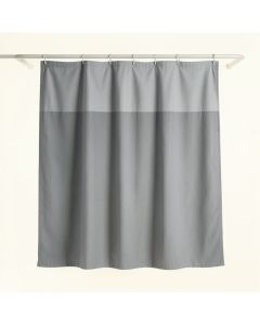 Slate Bluff Shower Curtain Hanging Flat From A Plain Rod - Gray (synthetic illustration; no displayed measurements)