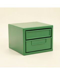 Oak Bridge Small-Parts Storage Drawer Cabinet - Green (synthetic illustration; no displayed measurements)