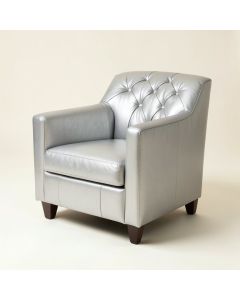 Beggley Tufted Upholstered Arm Chair In Silver (synthetic illustration; no displayed measurements)