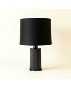 Dawn Bluff Table Lamp With A Plain Fabric Shade - Black (synthetic illustration; no displayed measurements)