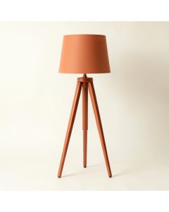Cedar Crossing Floor Lamp With A Plain Fabric Shade - Terracotta (synthetic illustration; no displayed measurements)