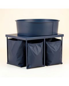 Bay Arc Laundry Sorting Station With Plain Removable Bags (synthetic illustration; no displayed measurements)