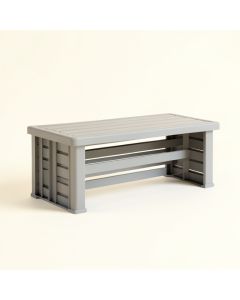 Shore Canyon Narrow Outdoor Storage Bench - Gray (synthetic illustration; no displayed measurements)