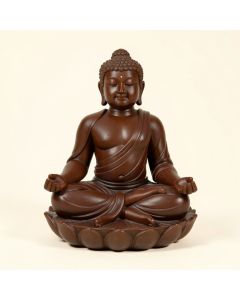 Pennwyn Meditating Buddha Gautama Amitabha Sitting On Lotus Figurine (synthetic illustration; no displayed measurements)