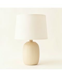 Lake Branch Table Lamp With A Plain Fabric Shade - Cream (synthetic illustration; no displayed measurements)