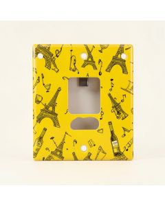 Eiffel Towel Wine Glasseseasonss And Bottle On Music Notes Bon Voyage 1-Gang Toggle Light Switch Wall Plate (synthetic illustration; no displayed measurements)