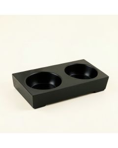 Sage Edge Pet Feeding Stand With Two Plain Empty Bowls - Black (synthetic illustration; no displayed measurements)