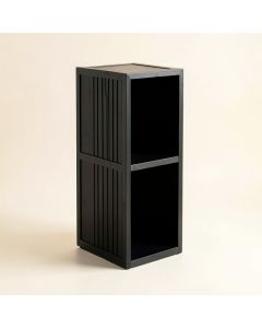 Dawn Canyon Narrow Cubby Tower - Black (synthetic illustration; no displayed measurements)