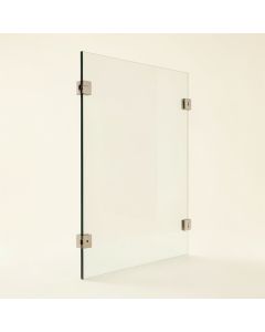 French Monture Noir 34 ” W X 78 ” H Frameless Fixed Glass Panel (synthetic illustration; no displayed measurements)