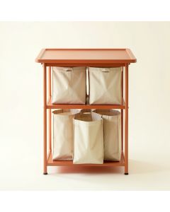 Moss Bridge Laundry Sorting Station With Plain Removable Bags - Terracotta (synthetic illustration; no displayed measurements)