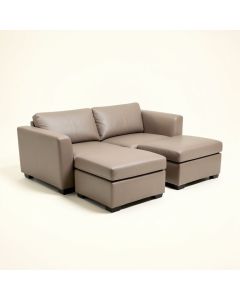 Nina Left Facing Sectional Sofa . Taupe . (synthetic illustration; no displayed measurements)