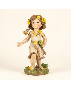 Flower Child Metal Garden Girl Statue (synthetic illustration; no displayed measurements)