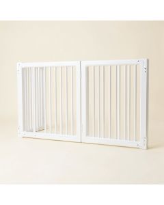 4 Panel 36 Inch Freestanding Foldable Pet Gate , Wooden Free Standing Pet Gate For Dogs , White (synthetic illustration; no displayed measurements)
