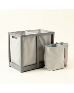 Ridge Bridge Laundry Sorting Station With Plain Removable Bags - Gray (synthetic illustration; no displayed measurements)