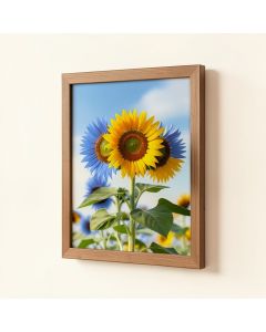 Blue Sunflowers By Richard Wallich - Print On Canvas (synthetic illustration; no displayed measurements)