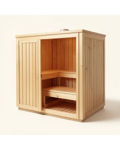 2 - Person Indoor Traditional Steam Sauna (synthetic illustration; no displayed measurements)