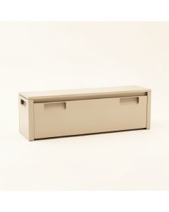 Meadow Arc Narrow Outdoor Storage Bench - Beige (synthetic illustration; no displayed measurements)