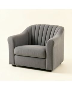 Willow Arc Upholstered Armchair - Gray (synthetic illustration; no displayed measurements)