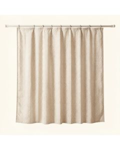 Heath Bridge Shower Curtain Hanging Flat From A Plain Rod - Beige (synthetic illustration; no displayed measurements)