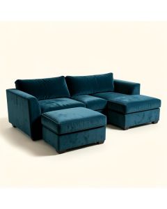 Cheeseman 89 '' Wide Velvet Sofa & Chaise (synthetic illustration; no displayed measurements)