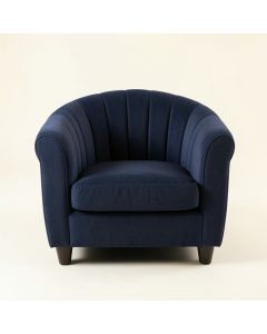 Clay Arc Upholstered Armchair (synthetic illustration; no displayed measurements)