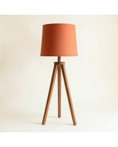 Cove Dale Floor Lamp With A Plain Fabric Shade - Terracotta (synthetic illustration; no displayed measurements)