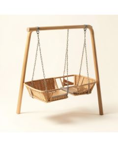 4-In-1 Child Climbing And Rocking Hors Suit For Indoor And Backyard Baskets Swing Set (synthetic illustration; no displayed measurements)