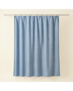Ash Bluff Shower Curtain Hanging Flat From A Plain Rod - Blue (synthetic illustration; no displayed measurements)