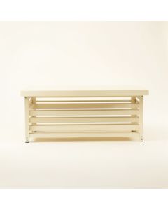 Reed Bridge Narrow Outdoor Storage Bench - Ivory (synthetic illustration; no displayed measurements)