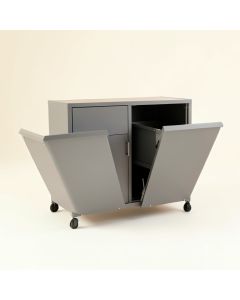 Ash Dell Freestanding Pull-Out Hamper Cabinet - Gray (synthetic illustration; no displayed measurements)