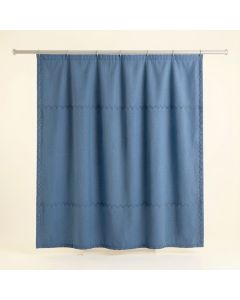 Hazel Falls Shower Curtain Hanging Flat From A Plain Rod - Blue (synthetic illustration; no displayed measurements)