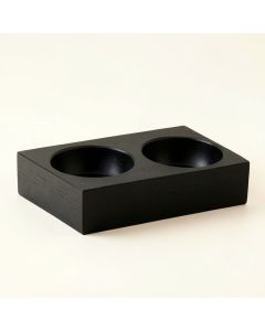 Wren Branch Pet Feeding Stand With Two Plain Empty Bowls - Black (synthetic illustration; no displayed measurements)