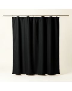 Heath Crest Shower Curtain Hanging Flat From A Plain Rod - Black (synthetic illustration; no displayed measurements)