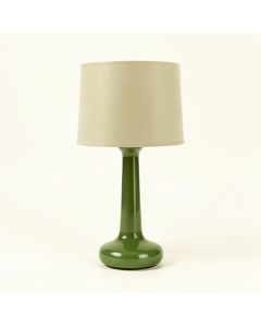 Juniper Bend Table Lamp With A Plain Fabric Shade - Green (synthetic illustration; no displayed measurements)
